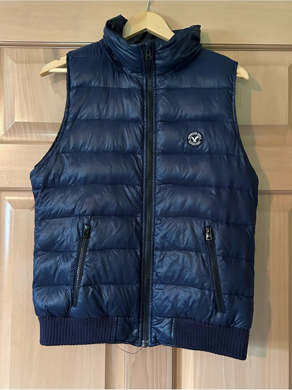 American Eagle Men's Puffer Vest Navy Blue Size Large Vintage Style Gorpcore
